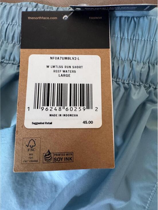 The North Face Running Shorts Womens Large Blue Limitless Reflective Athletic - Picture 6 of 8